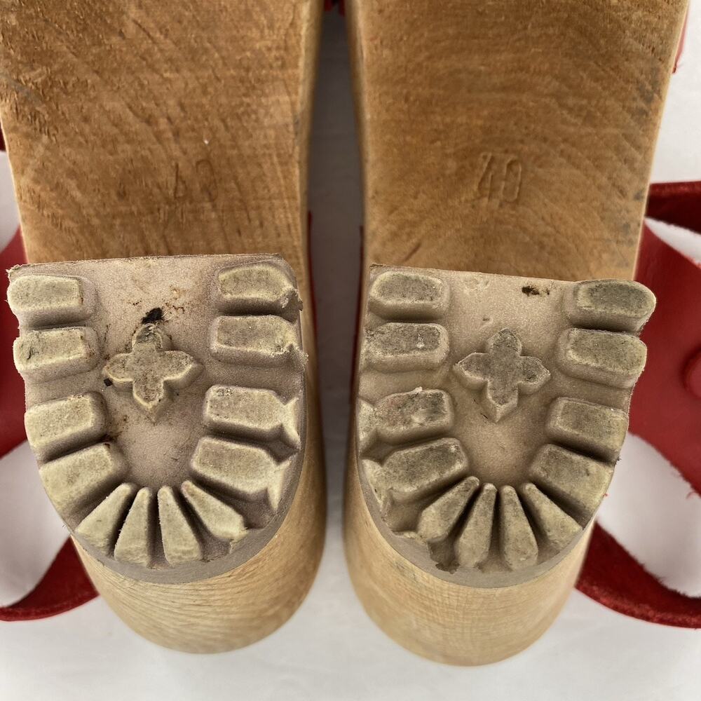 Bjorn Borg Red Wooden Sandals - Picture 7 of 8